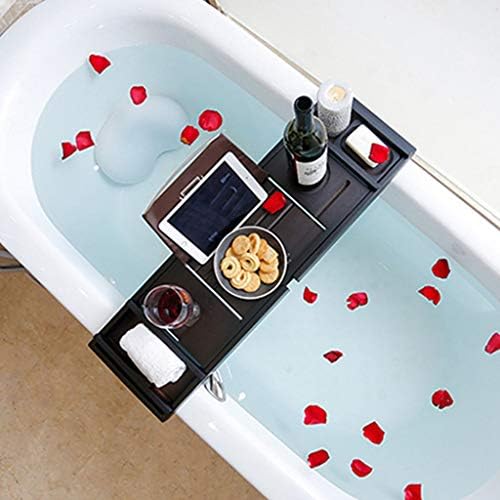 Плъзгаща се рамка за вана със стойка за баня, Хидромасажна Вана, скоба за мобилен телефон iPad, Стойка за съхранение