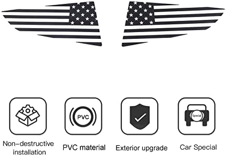 LLKUANG Винилови Етикети на задните странични стъкла с флага на сащ, Съвместими с Chevrolet Corvette C7 2014-2019, лепенки