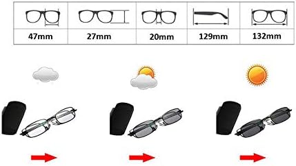Преходни Фотохромичните Очила За четене Сгъваеми Очила С променящите се Лещи, Слънчеви Очила + Сила 2,0