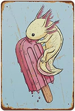 Dreacoss Аксолотль Яде Popsicle Забавен Плакат Екзотичен домашен Любимец Арт Принт Милото Животно Лидице