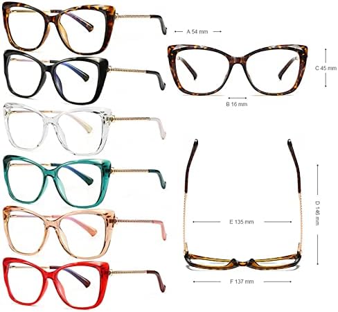 Очила за четене RESVIO за Жени с Квадратна Пружинным тръба на шарнирна Връзка, Рамки за Котешки Очи Ръчно изработени,