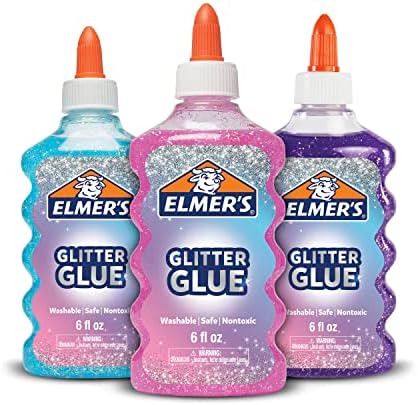 Лепило течен Elmer's Glitter, Синьо, Розово, Лилаво, 3 бр.