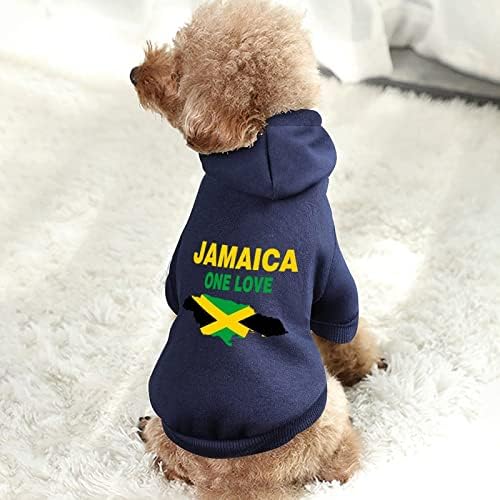 Ямайски Флаг Карта One Love Блузи с Качулка за Домашни Любимци Мек Топъл Пуловер За Кучета С Набивным Шарени Костюми