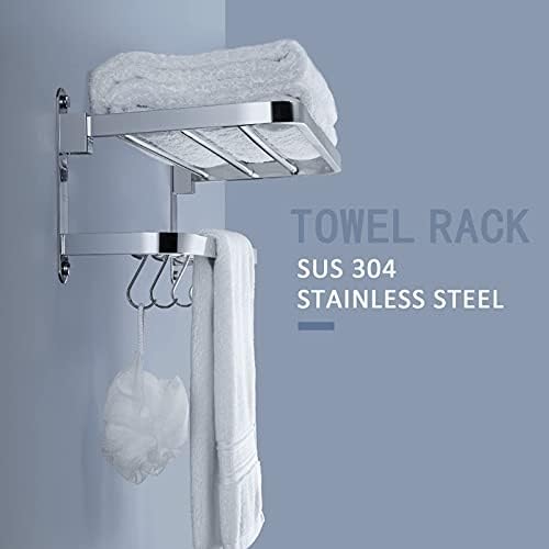 Стенни Сгъваема рафт за кърпи WSIMEI, Рафтове за съхранение в банята и кухнята, Неръждаема Стомана SUS 304, Закачалка