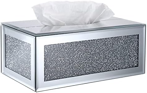 Капак Правоъгълна кутия за Салфетки Sumnacon Crystal - Декоративен Стъклен Държач за Кърпички, Искрящи Държач за Кърпички