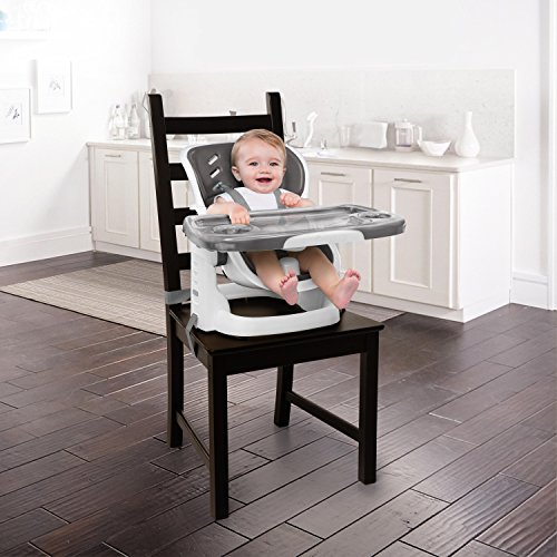 Седалка-седалка с подлакътници за столче за хранене за хранене Ingenuity SmartClean ChairMate от бебе до дете - Slate, 22,25x21,25x24