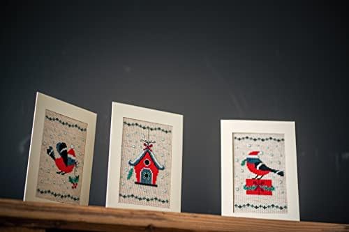 Бродерия на кръстат бод Vervaco Коледа, Коледна Птичка и малка Къщичка (18 броя)