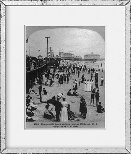 БЕЗКРАЙНИ СНИМКИ Снимка: Великолепен плаж | Нов пиърс | Wildwood, Ню Джърси | 1905 | Исторически възпроизвеждане на