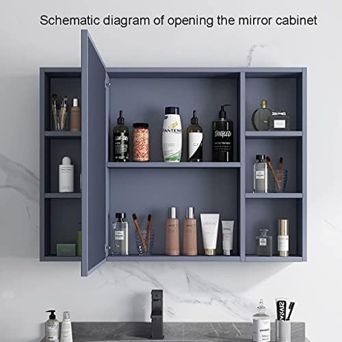 Огледален Шкаф за тоалетна масичка RAZZUM Mirror, Огледални Шкафове за Баня, Стенен Шкаф за лекарства, С една като, led