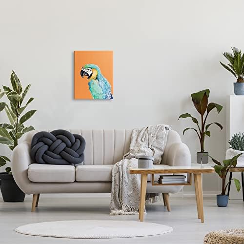 Stupell Industries Портрет На Тропически Папагал Ара Смела Птица От Тропическите Гори Платно На Стенно Изкуство, Дизайн