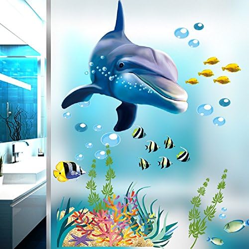 Amaonm Подвижна Творчески направи си САМ 3D Свят в морето Стикери за Стена за Детска Стая Спалня, Детска Стая, Сладка Рибка