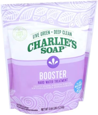 Charlie ' s Soap Booster & Hard Water Treatment (2,64 килограм, 2 опаковки) Натурален Прах омекотител на водата и газта