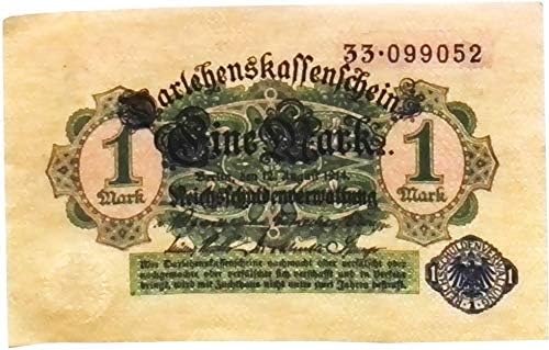 Истински Банкноти на Германската империя от 1914 година в купюри от 1 марка