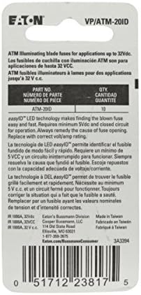 Предпазител Bussmann VP/ATM-20ID easyID с подсветка нож, (опаковка от 10 броя)