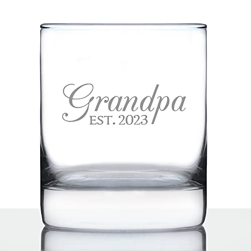 Grandpa Est 2023 - Нов Подарък за Дядо си, от Чаши за уиски с Камъчета за Първи път Встретившихся баби и Дядовци - Декоративни
