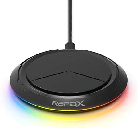 Безжично зарядно устройство RapidX Prism RGB, бърза безжична зарядно устройство ще захранване на панел с мощност 10 W, съвместимо