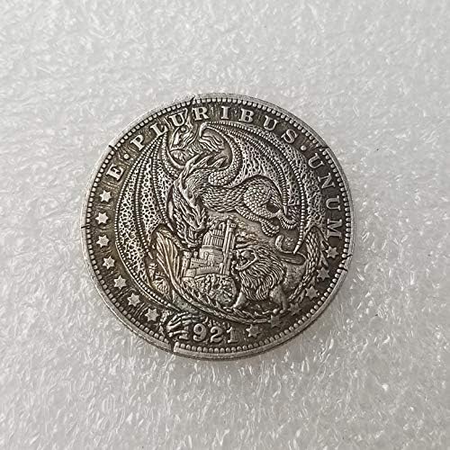 Скитник 1921 Рядка Монета с Орел сребърно покритие Монета Приятели на Семейството Колекционер Сложна и Важна