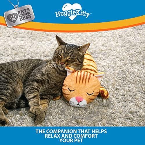 Домашни животни Знаят по-добре от Мека играчка за котки HuggieKitty, Успокояващ звук и топлина Помагат да се