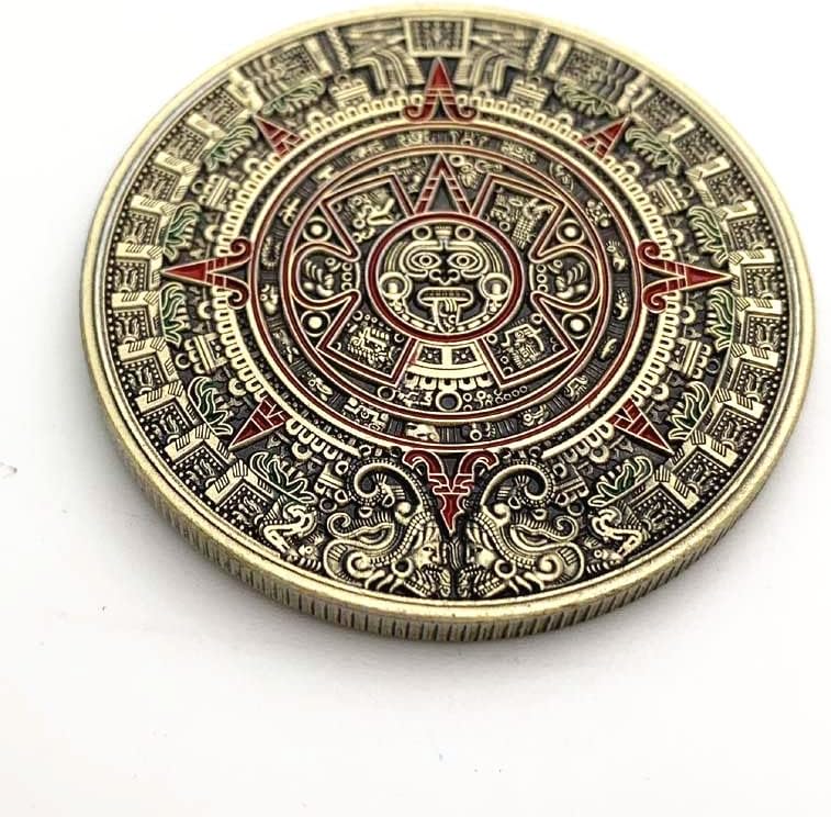 Играй с една ръка, Мексико Маите Точков Боя Дракон, Покрити с Бронзова Паметна Монета Вълшебна Монета, Монета