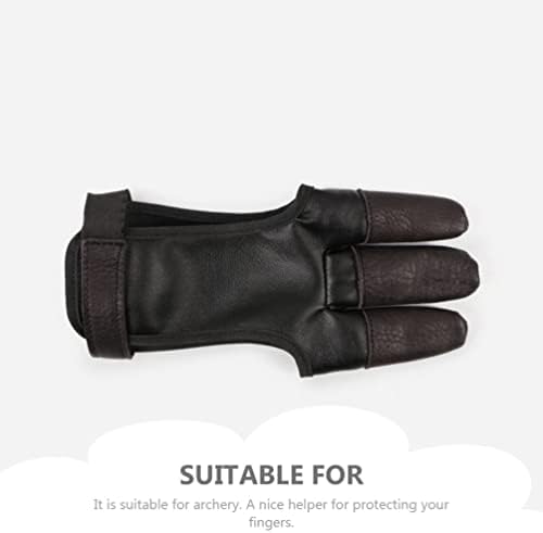 Безплатна Кожена Ръкавица за Стрелба с Лък: Защита за Стрелба с Лък на 3 Пръста От Изкуствена Кожа, Защитни Ръкавици