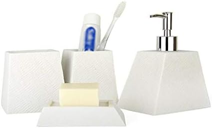 Комплект аксесоари за тоалетна масичка от смола с дозатор сапун за баня - Включва помпа за дозиране на сапун, Разделени