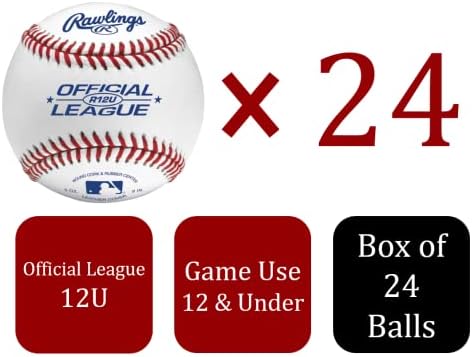 Бейзболни топки Rawlings Youth 12U Game Play, (кутия от 24 броя), R12USW2-24
