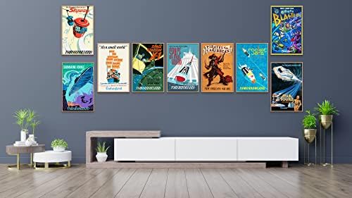Реколта плакати на Дисни Космическа планина, Карибски Пирати, малък свят, Междузвездни турс, Астробластеры, Репродукция
