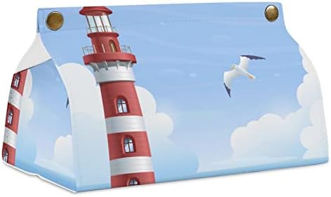 Кутия за Салфетки Lighthouse От Изкуствена Кожа, Държач за Салфетки, за Тоалетна Масички, Плотове, Офис, Автомобил
