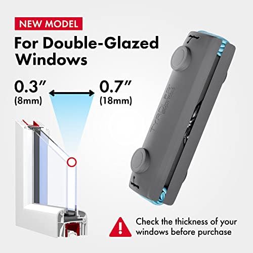 Tyroler Bright Tools Магнитно препарат за миене на прозорци Планер R2 от силикон за прозорци със стъклопакет с едно Подходящ за прозорци с дебелина 0,3 -0,7 | Препарат за миене на