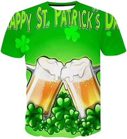 WOCACHI, мъжка тениска в Деня на Св. Патрик, По-Мръсна, С къс ръкав, Зелена Тениска с Шарени Забавни Джуджета, тениска с