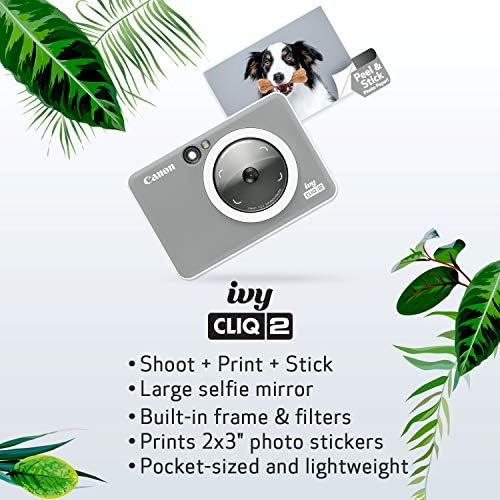 Canon Ivy CLIQ 2 Принтера за незабавна печат, Мини фотопринтер, Опаковка фотохартия с матирано цинк, 20 листа,