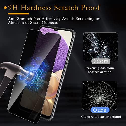 2 Опаковки със защитно фолио за Samsung Galaxy A32 5G, Защитен слой от закалено стъкло твърдост 9H, [Защита от