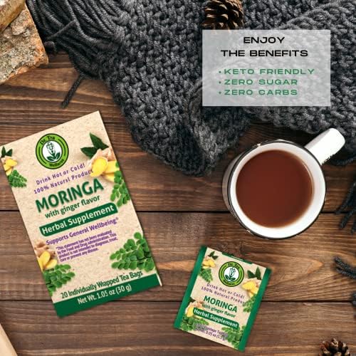 Билков чай Dr. Tea Wellness Moringa с вкус на джинджифил - 20 Чаени пакетчета