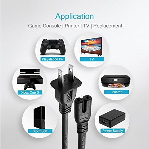 Мрежов кабел Chanzon UL PS5 с по два шипа 3/6/10 фута ac адаптер за Sony PS4 PS3 Microsoft Xbox one s 360, аудио панел,