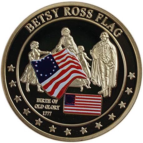 Флаг Бетси Рос Златна монета на САЩ Айде История на Стари монети Glory
