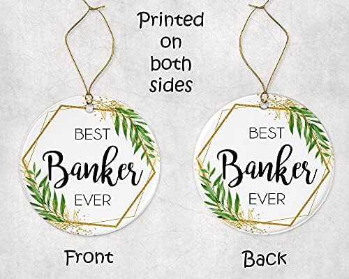 WolfeDesignPDD Banker Коледна украса - Коледен подарък за банкер - най-Добрият банкер в света - най-Добрият банкер в историята на Подаръци за банкерите, отпечатани от двете стр