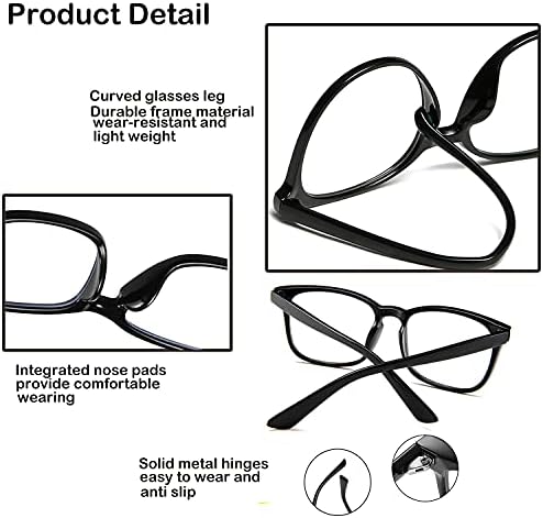 4 опаковки очила за четене, блокиране на синя светлина, ридеры за жени, мъжки слънчеви очила за маниаци, комфортни леки