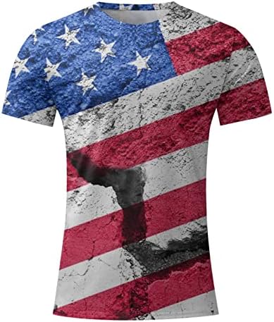 ZDFER Мъжки Мускулна Спортна Тениска с Американския Флаг, Патриотични Фланелки С Къс ръкав, Основни Ежедневни