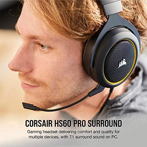 Corsair HS60 Pro – Детска слушалки за КОМПЮТЪР с виртуален съраунд звук 7.1 с USB-DAC - Слушалки, сертифицирани