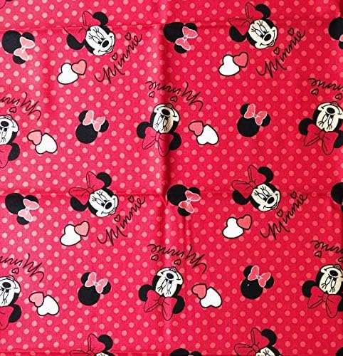 Опаковка от 2 броя - Диснеевская Мини Маус, на Бродирани върху памучен плат в Червено грах - четвертинка с размери 18 х 22 инча (опаковка от 2 броя)