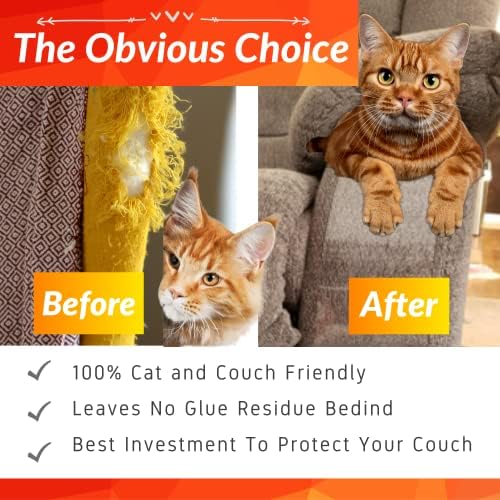 PURRRFECT PAWZ 8-Pack Защита на дивана за котки, Защита мебели от Котешки Драскотини, Защита на дивана за котки, Защита мебели