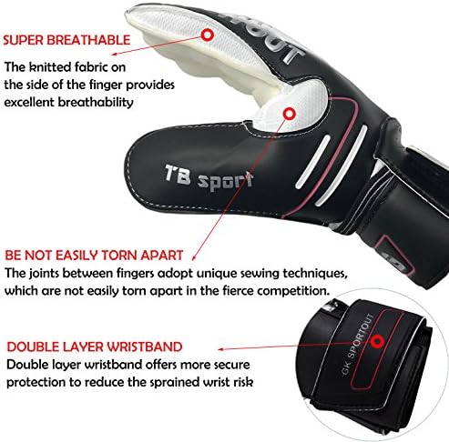 Вратарские ръкавици Sportout за младежи и възрастни, здрав захват за най-трудните сейвов, с шипове за пръстите,