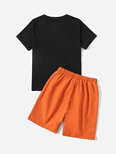 Комплект Дрехи OYOANGLE за момчета от 2 теми, Тениска с къс ръкав и Къси панталони на експозиции с Писмото модел