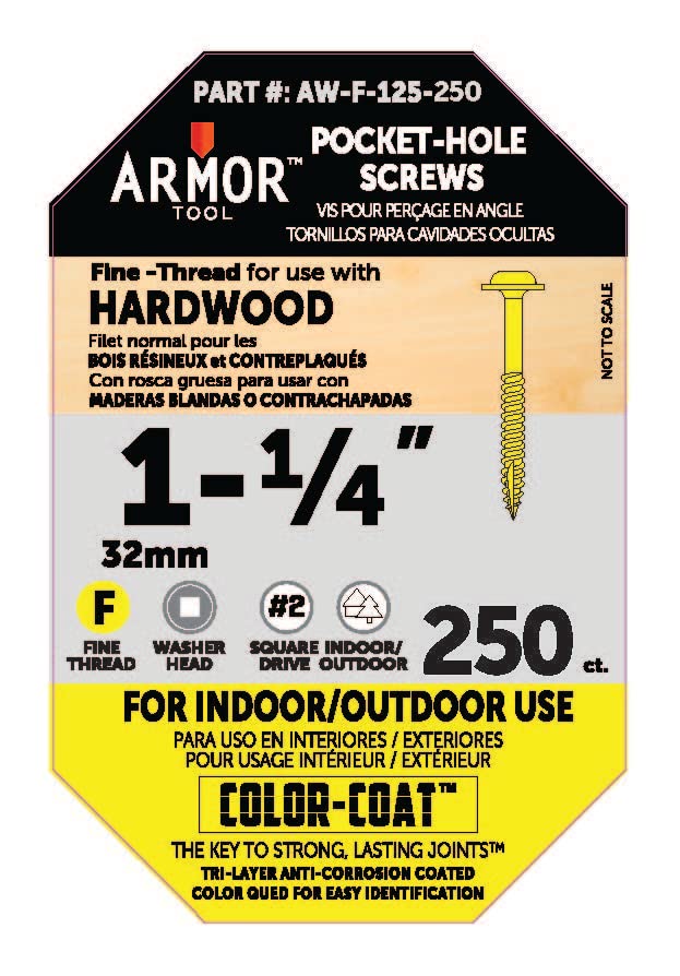Винтове Armor Tool 1-1 / 4, с фина дърворезба и технология цветно покритие за вътрешно / външно използване (брой 250 броя)
