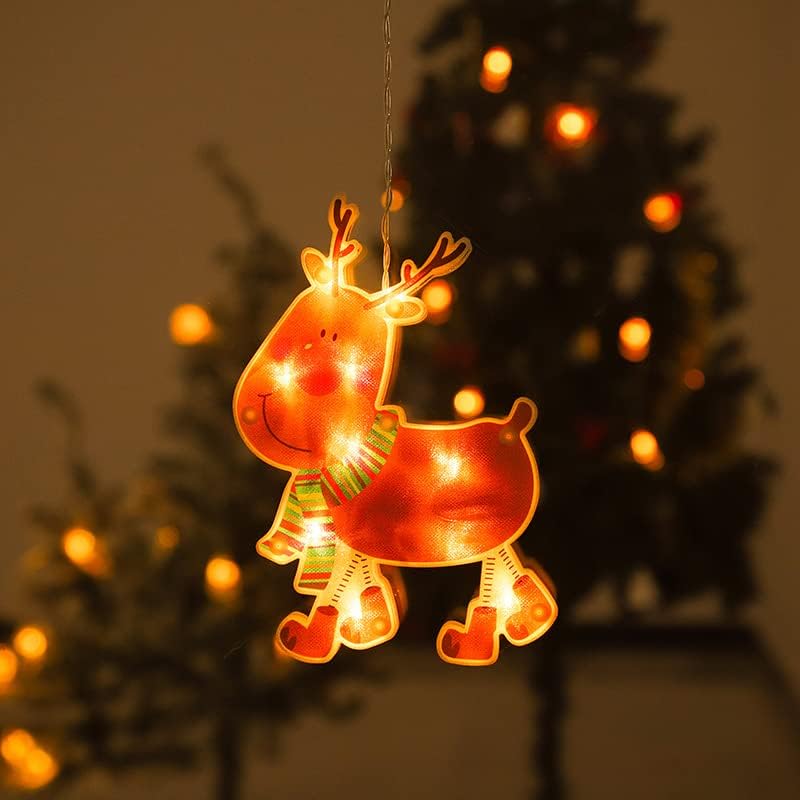 Коледна Украса PIFUDE, Коледна Стикер На прозореца, Дядо Коледа, Снежен човек, Украса на присоске, Светъл (на Цвят: тръби, Размер: