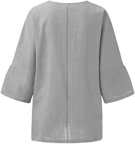 Дамски Великденски Ризи с изображение на Заек и Елф, Тениски с кръгло деколте и 3/4 ръкав, Летни Ежедневни Блузи От памук и Лен,
