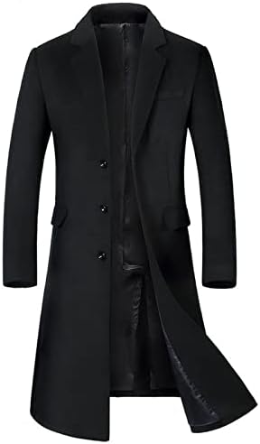 JNKIHAPOT Есенно-Зимно Мъжко палто, вълнена Удължен Европейския размер Плюс, Корейската версия, Коварен Плюс Дебели палта, Палто