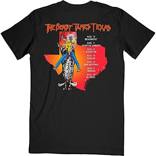 Тениска Iron Maiden The Beast Tames Texas 1982 Tour Официалната Мъжки Черен Размер XL