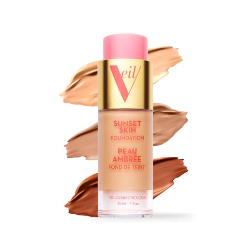 Veil Cosmetics | 1 Течна основа Sunset Skin + 1 Грунд Sunset Light 3 в 1 | 2Т | Наращиваемое покритие, Лесно и осветляющее