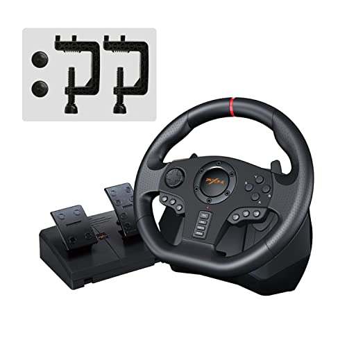 PXN Игралното волан PC Racing Wheel 270/900 Градуса Б/ - Като Ново Игрално колело V900 с Педали за PC, PS4,